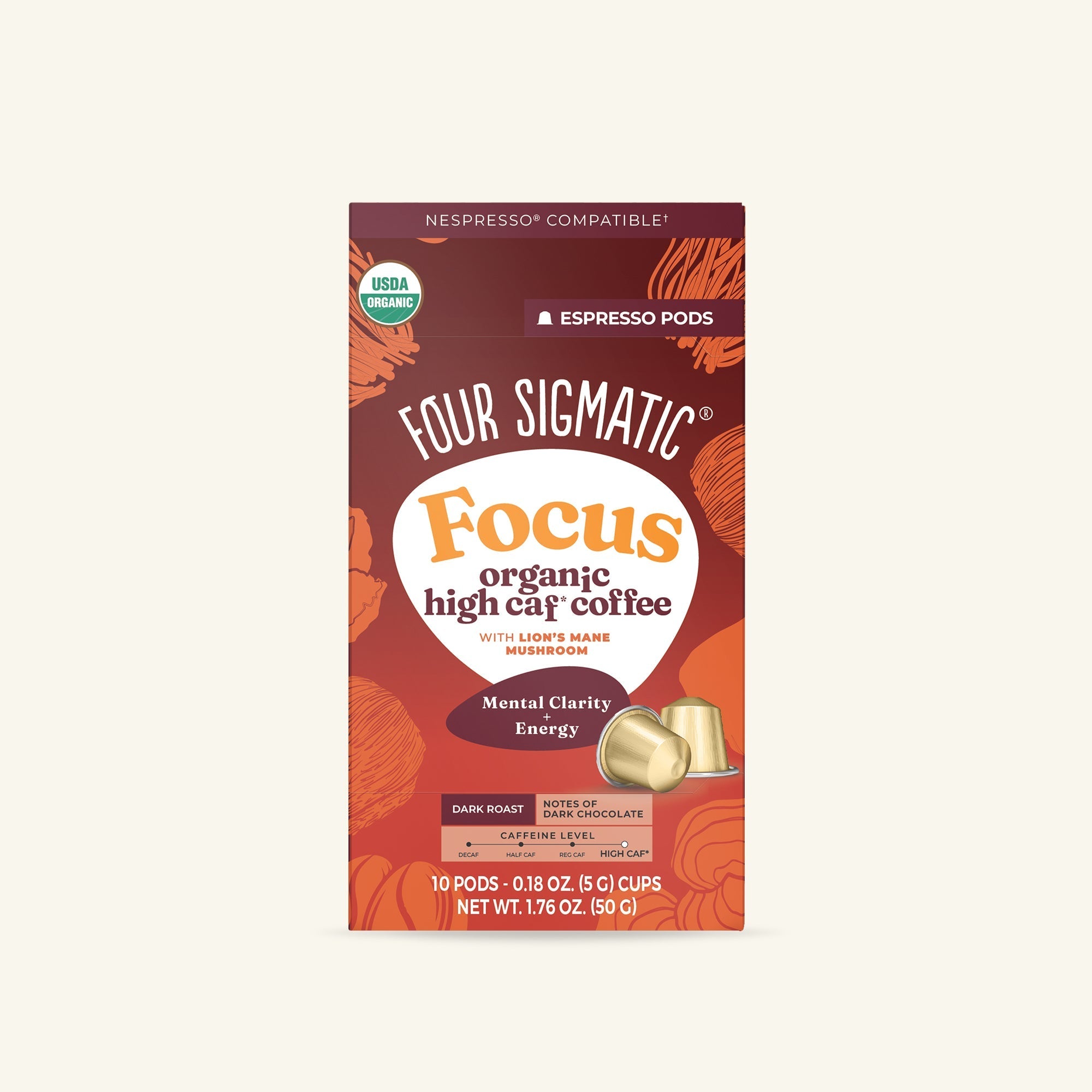 Focus Dark Roast High Caf Espresso Pods (10ct) - Smooth Taste