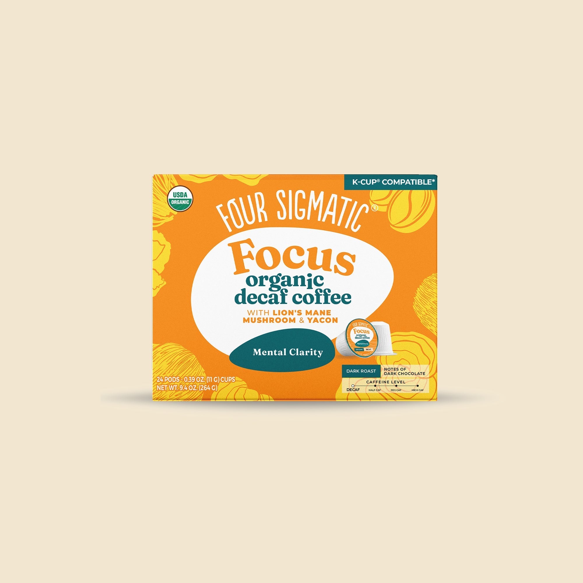 Focus Decaf Coffee Pods (24ct) - For Daily Energy