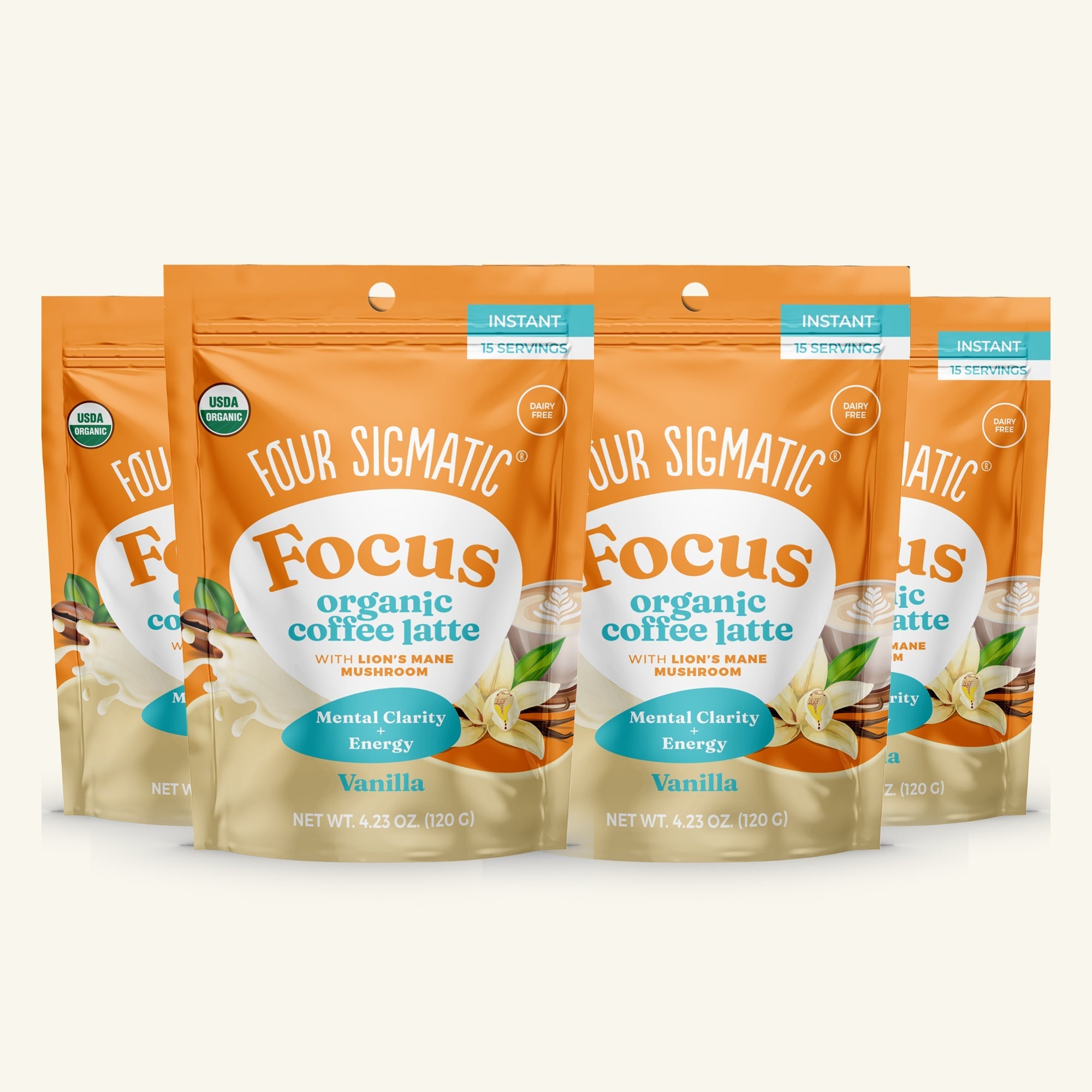 Focus Organic Coffee Latte - Vanilla - Smart Coffee