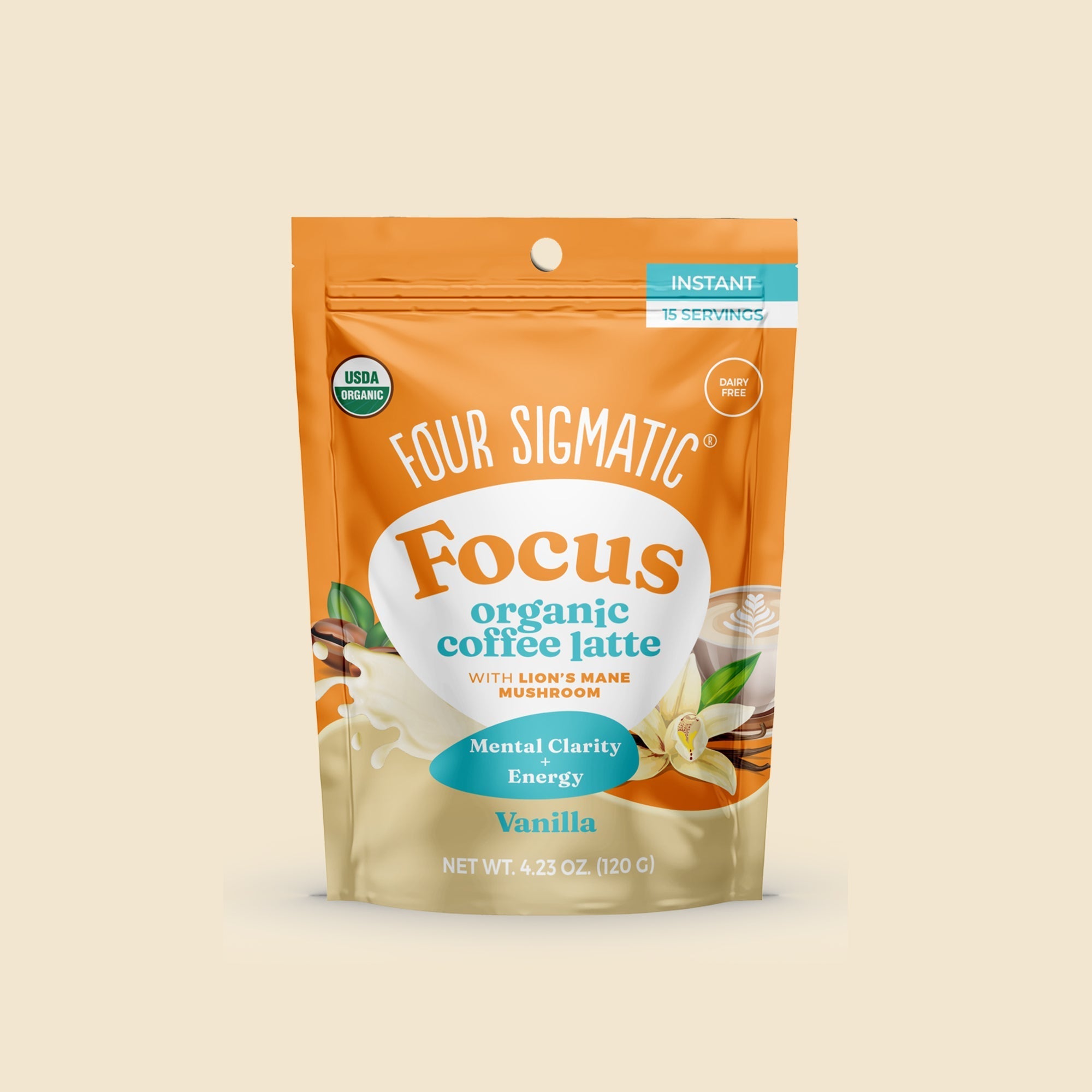 Focus Organic Coffee Latte - Vanilla - Smart Coffee