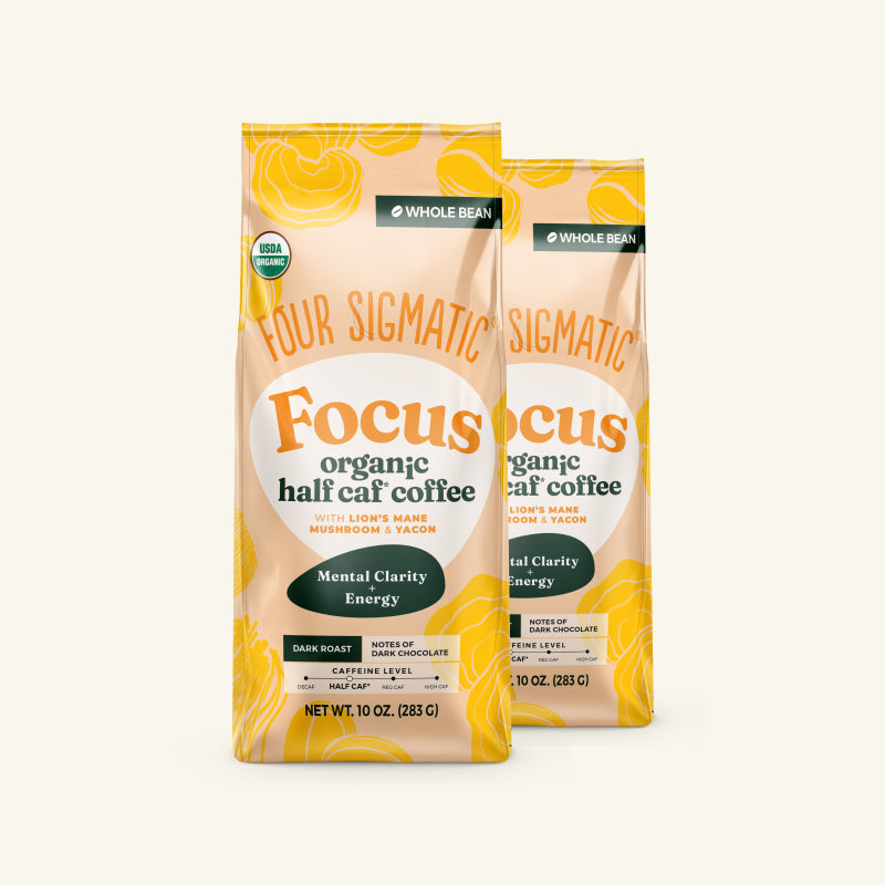 Focus Half Caf Whole Bean Coffee - Rich Flavor