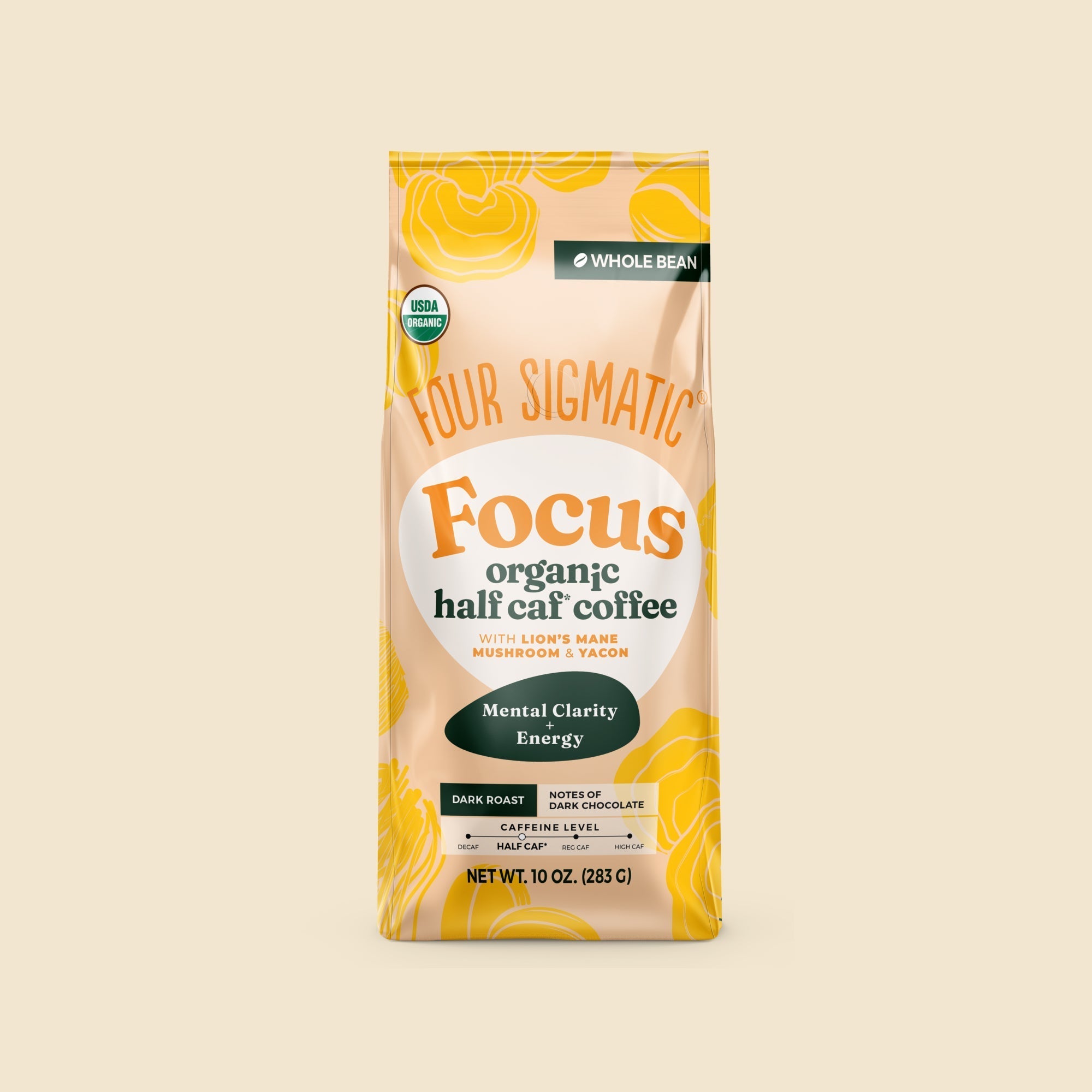 Focus Half Caf Whole Bean Coffee - Rich Flavor